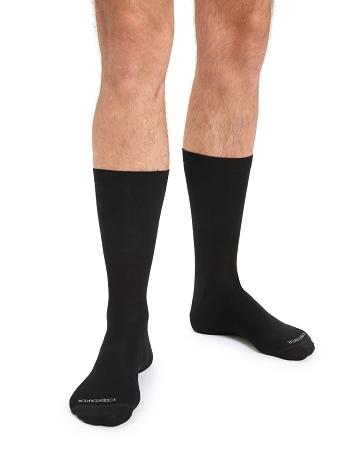 Black Icebreaker Merino Lifestyle Fine Gauge Crew Men's Socks | AU 1011LISH